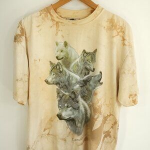 Wolf Wolves Graphic T-Shirt Men's XL Tie Dye Quality Goods Canada Distressed